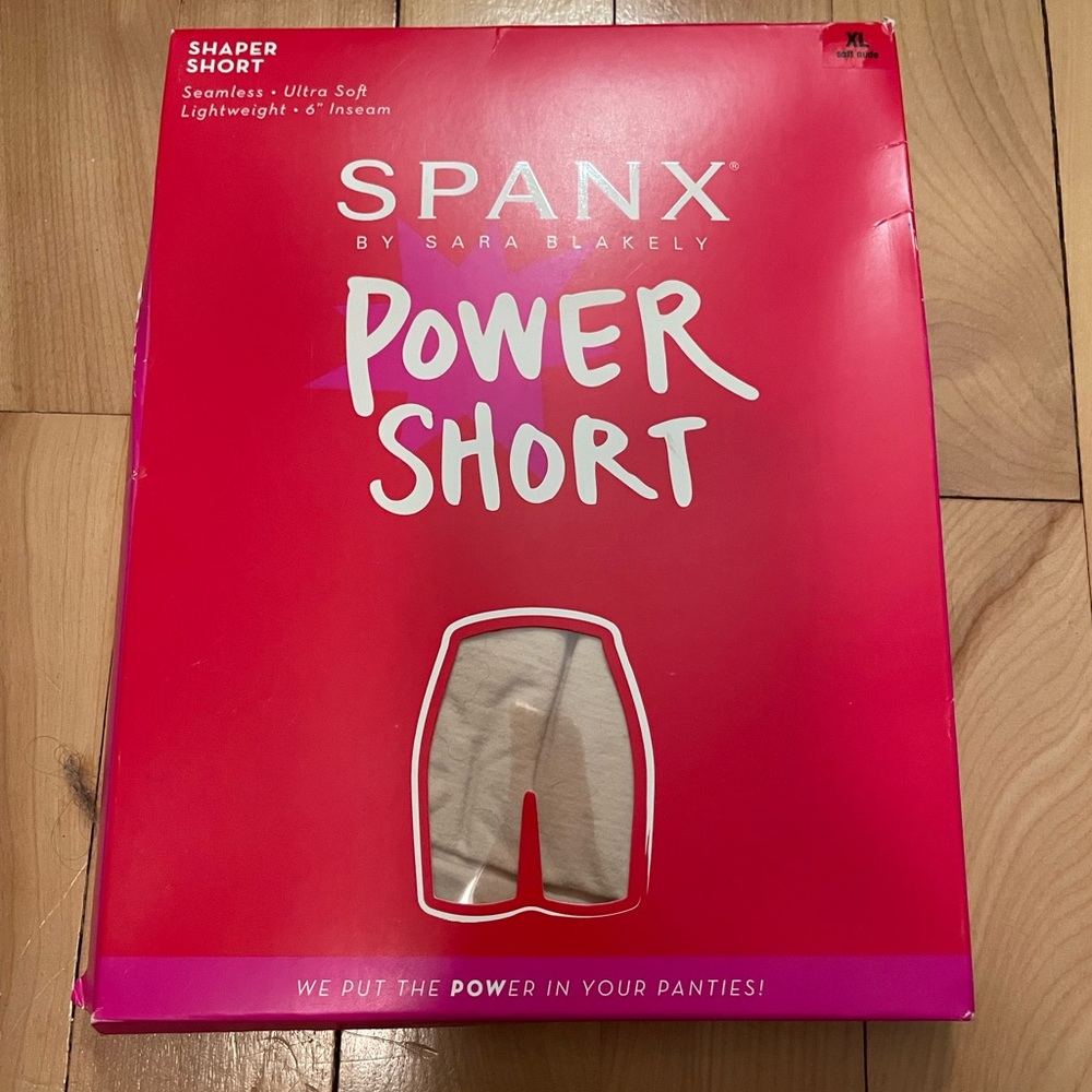 NIB Spanx power shorts, soft nude, XL